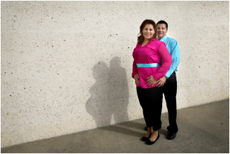 Couple with pregnant shadow