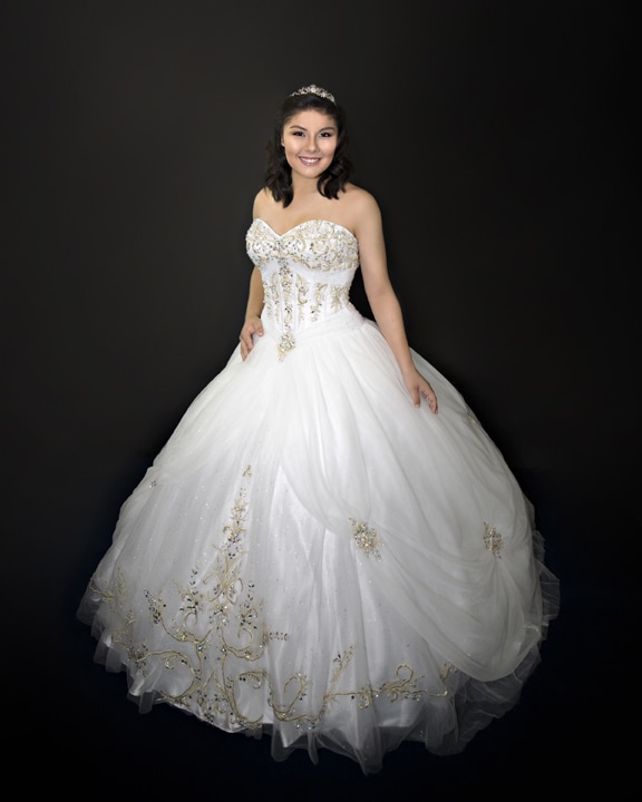 Girl in Quinceanera Dress Picture